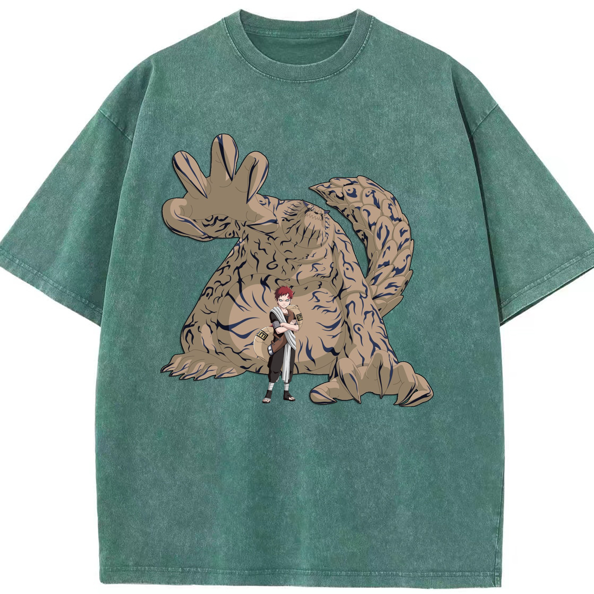 （画像用） NARUTO -ナルト- ガアラ Gaara 綿100% ヴィンテージ風 半袖Tシャツ（フロントプリント）